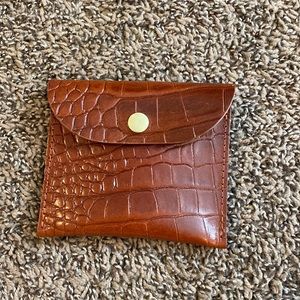 Teddi Joelle Card Pouch in Brown Croc